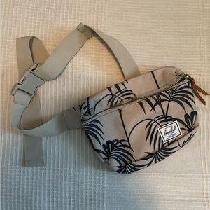 Herschel Tan and Black Palm Print Waist Bag